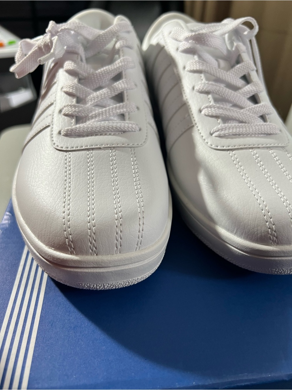 K-Swiss White Low-Profile Lace-Up Sneakers